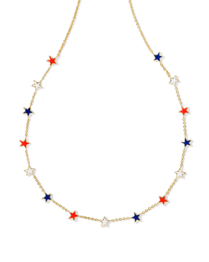 Sierra Star Strand Necklace in Gold Red White Blue Mix by Kendra Scott-Lemons and Limes Boutique