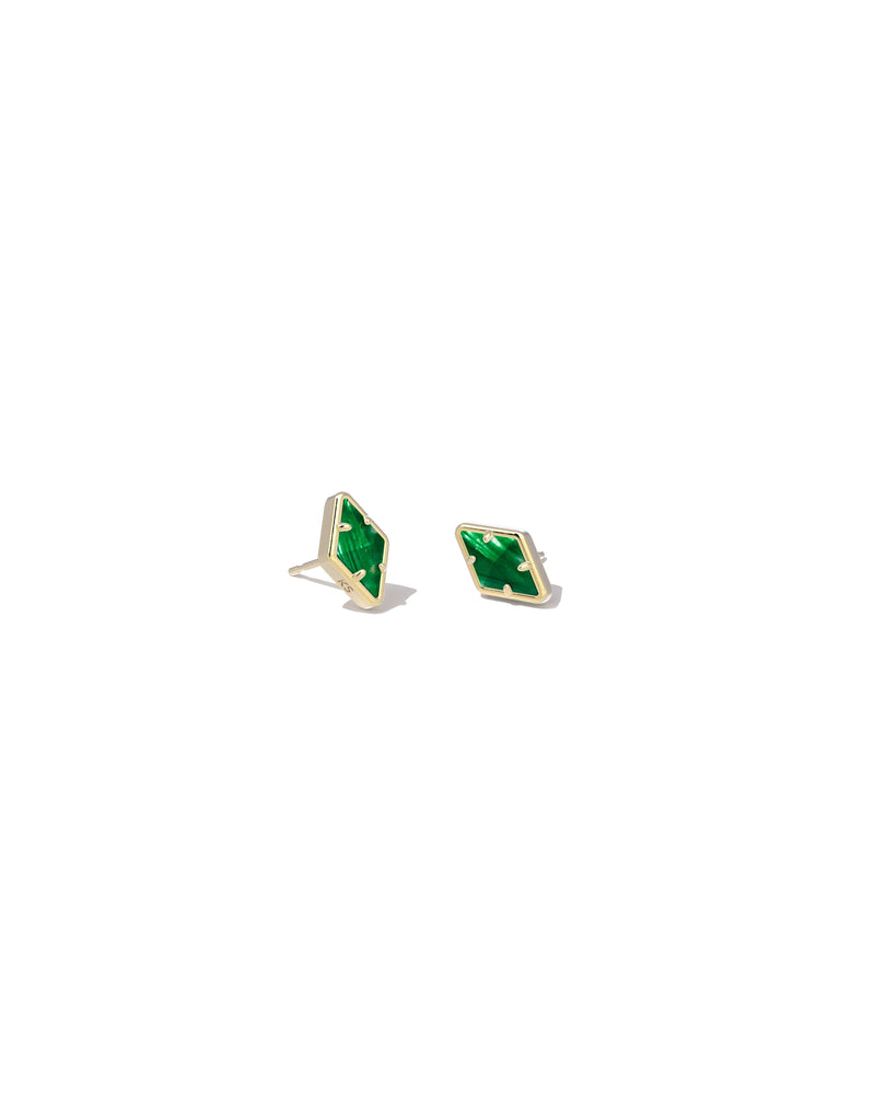 Kinsley Stud Earrings in Gold Kelly Green Illusion by Kendra Scott-Lemons and Limes Boutique