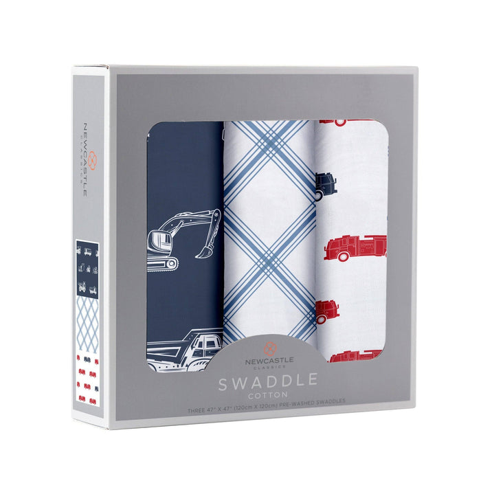 Things That Go Swaddle 3 Pack--Lemons and Limes Boutique
