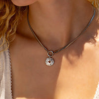 18K Gold PVD Stainless Steel Curb Charm Holder Necklace-Lemons and Limes Boutique