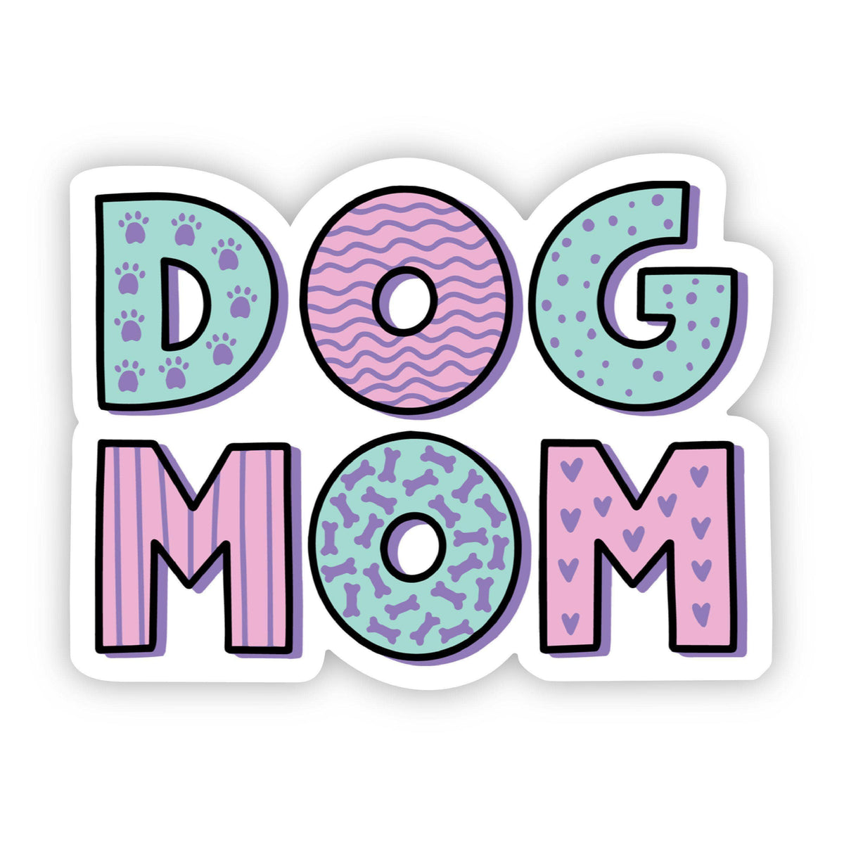 Dog Mom Green and Pink Sticker-Lemons and Limes Boutique