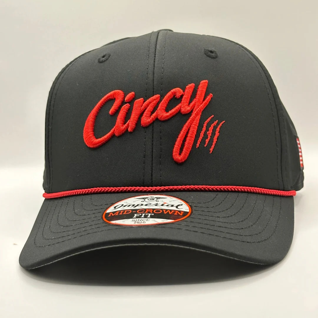 Mid Crown in Black with Red Logo by The Cincy Hat-Lemons and Limes Boutique