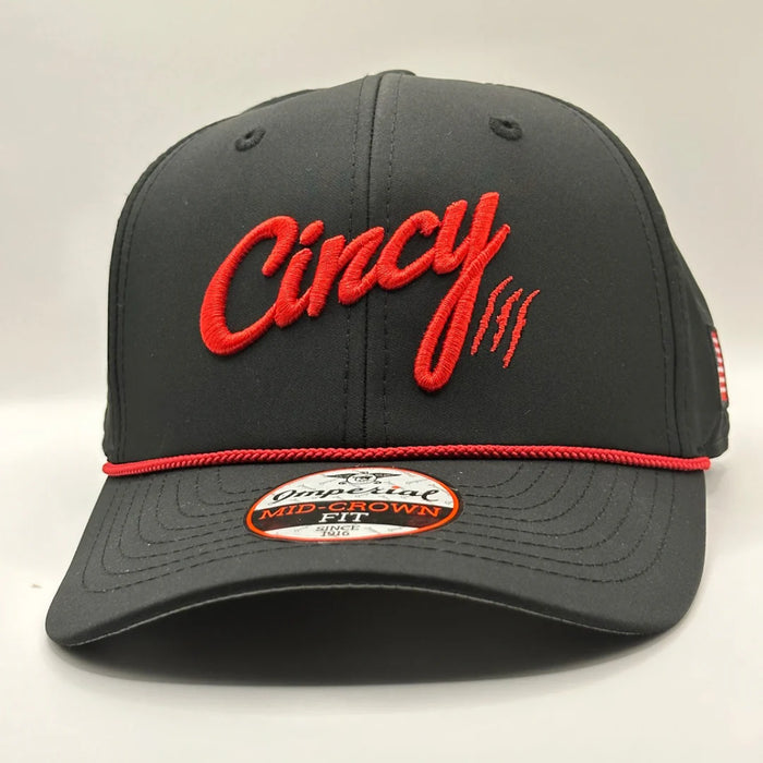 Mid Crown in Black with Red Logo by The Cincy Hat--Lemons and Limes Boutique