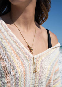 18K Gold PVD Stainless Steel Adjustable Ball Charm Necklace-Lemons and Limes Boutique