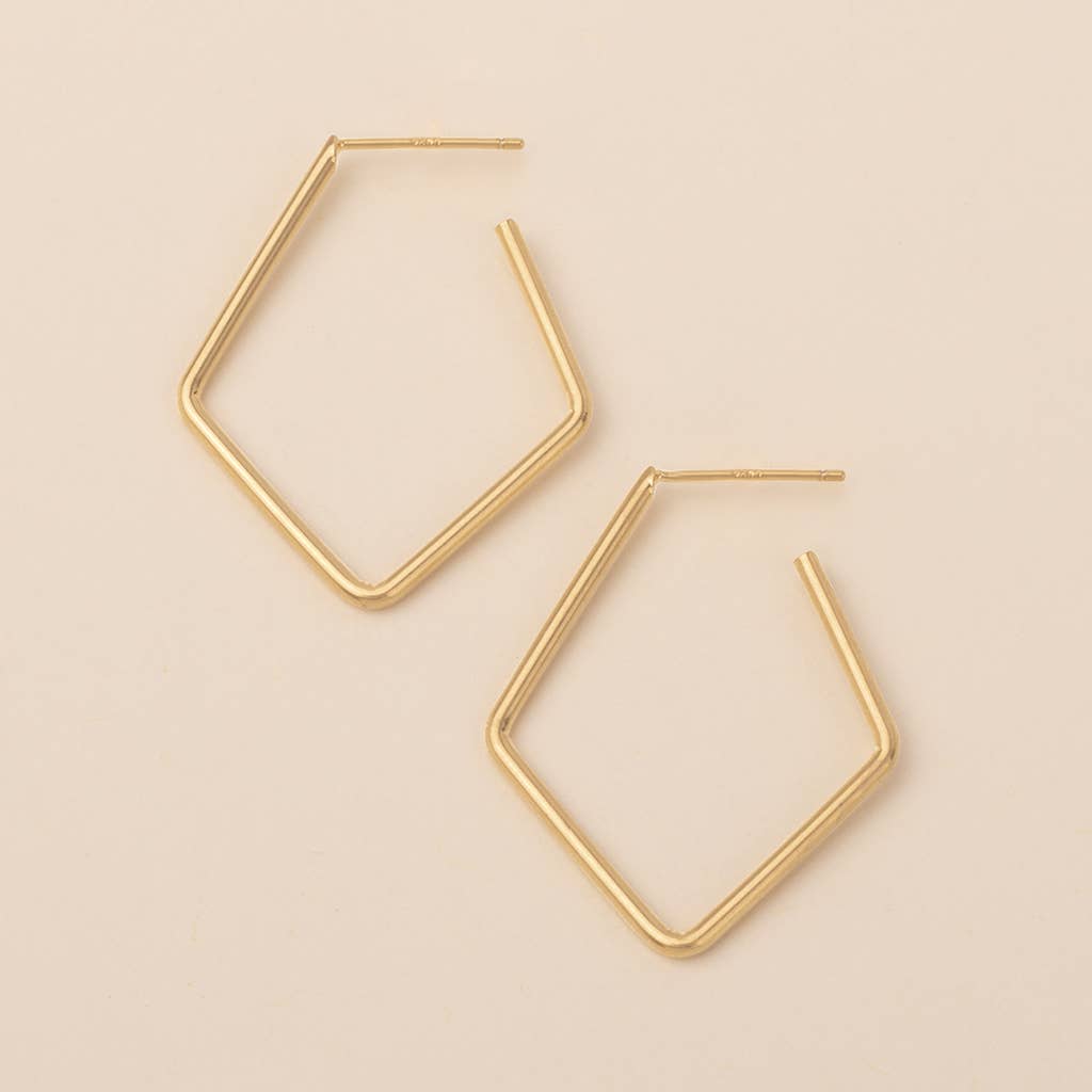 Orion Diamond Hoop in Gold Vermeil-Lemons and Limes Boutique
