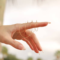 18K Gold PVD Stainless Steel Wire Hoop Earrings: Stainless / 25mm