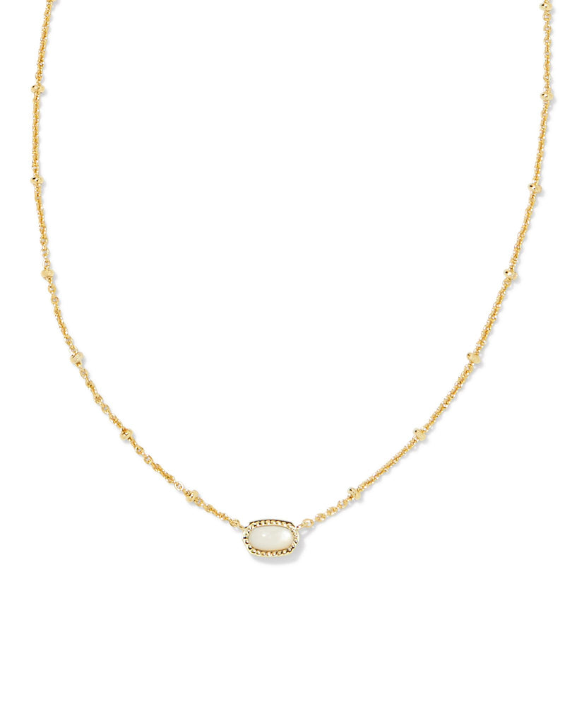 Mini Elisa Satellite Short Pendant in Gold Ivory Mother of Pearl by Kendra Scott-Lemons and Limes Boutique