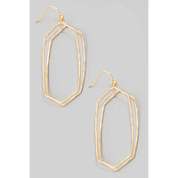 Layered Rectangular Dangle Hook Earrings in Gold-Lemons and Limes Boutique