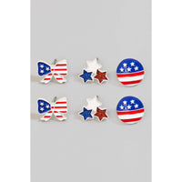American Themed Stud Earrings in Assorted Styles-Lemons and Limes Boutique