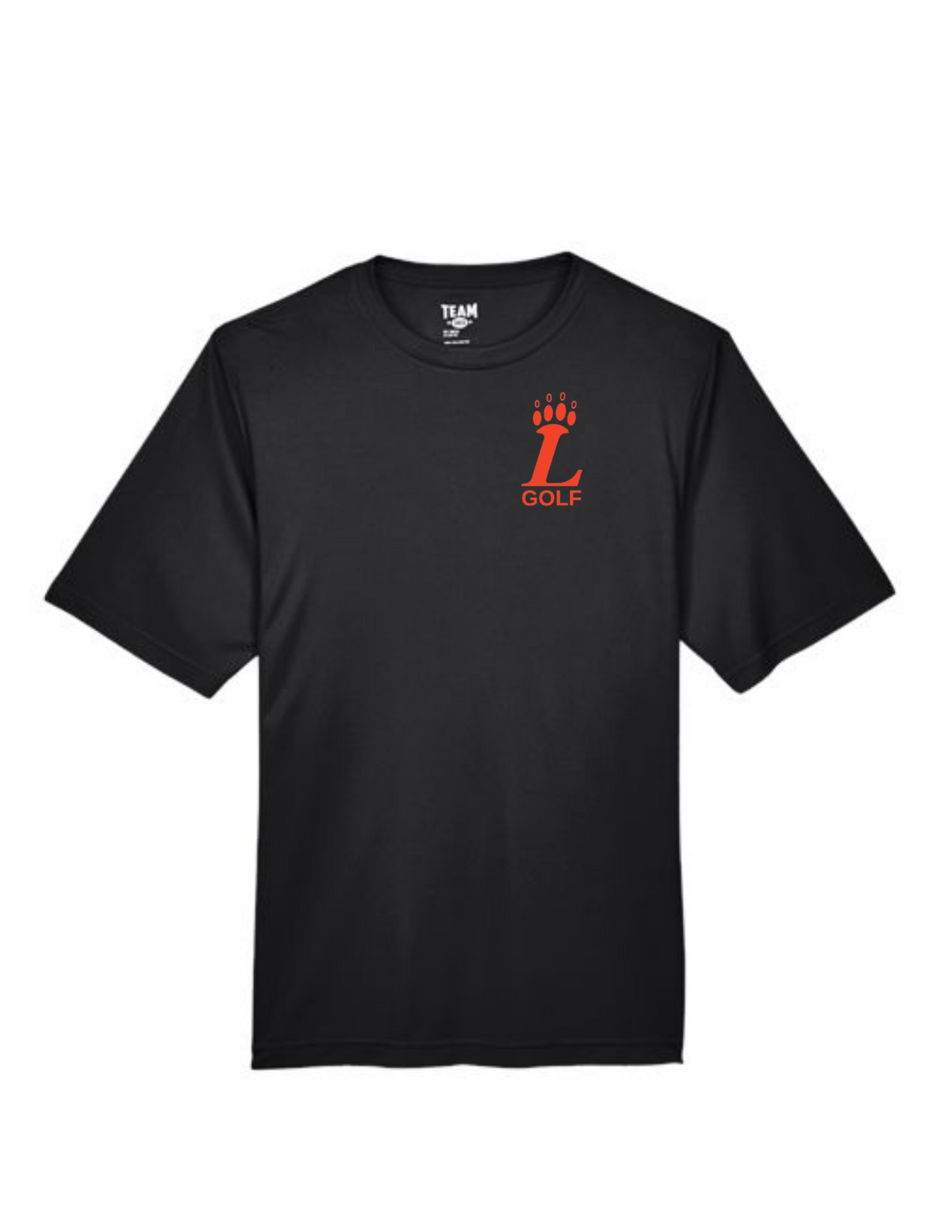 Loveland Golf LPaw Logo on Black Performance Tee