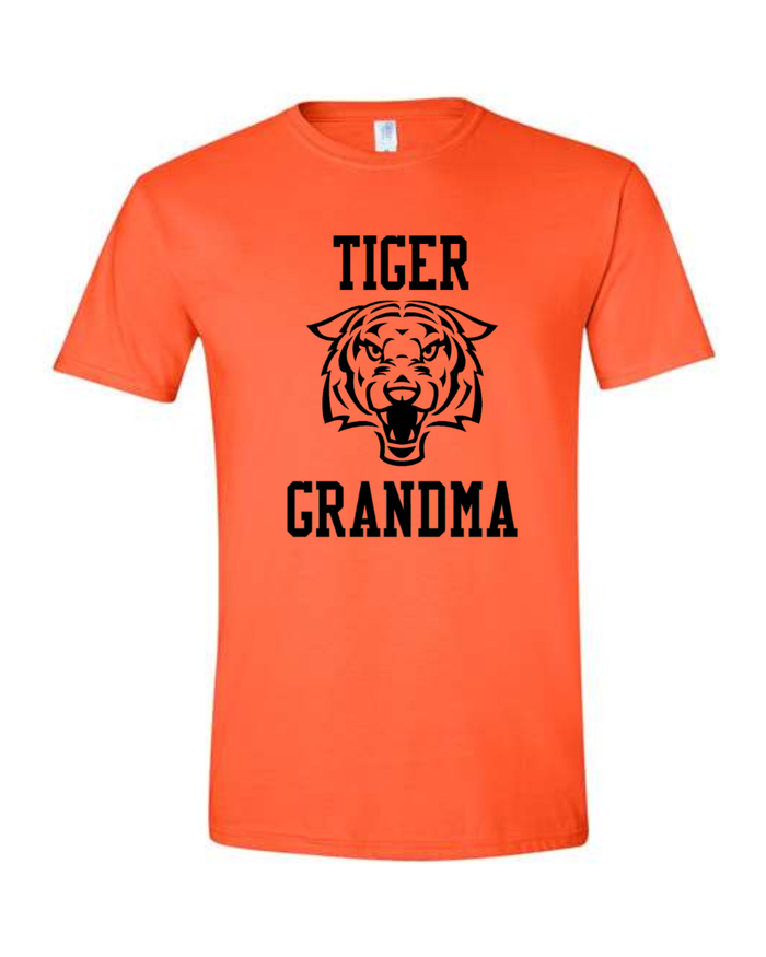 Tiger Grandma on Orange T-Shirt