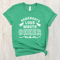 Loud Mouth Cheer Mom Short Sleeve Tee-Lemons and Limes Boutique