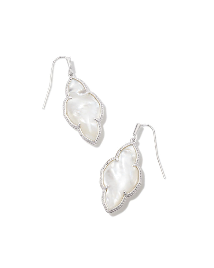 Abbie Drop Earrings in Silver Ivory Mother of Pearl by Kendra Scott-Lemons and Limes Boutique