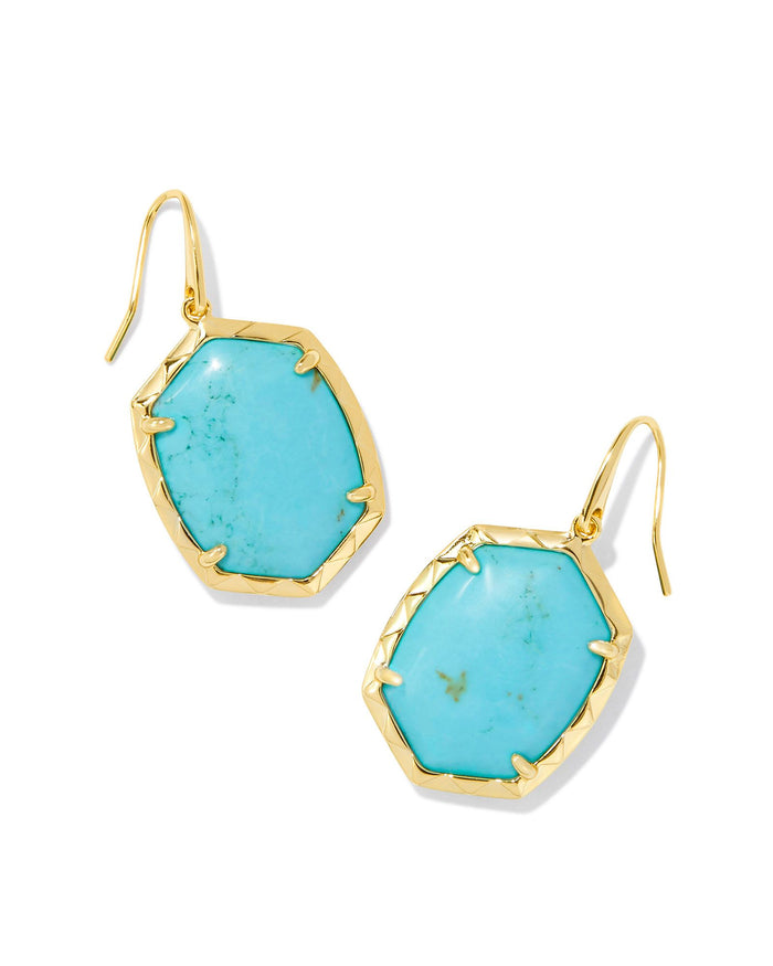 Daphne Drop Earrings in Gold Variegated Turquoise Magnesite by Kendra Scott--Lemons and Limes Boutique