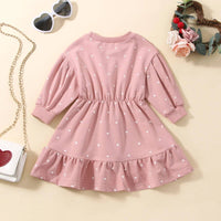 Pink Perfection Ditsy Hearts Dress in Pink--Lemons and Limes Boutique