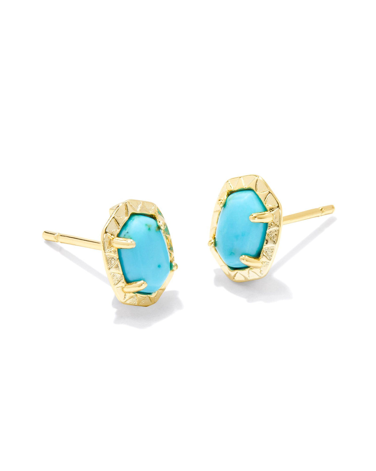Daphne Stud Earrings in Gold Variegated Turquoise Magnesite by Kendra Scott--Lemons and Limes Boutique