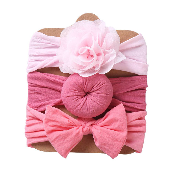 Baby Headwrap 3 Piece Set in Soft Pinks--Lemons and Limes Boutique