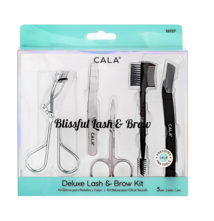 Cala Blissful Lash and Brow Deluxe 5 Piece Grooming Kit Set--Lemons and Limes Boutique