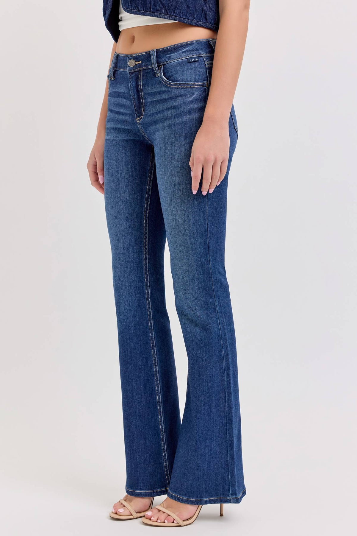Mid Rise Flare Denim Jean-Lemons and Limes Boutique