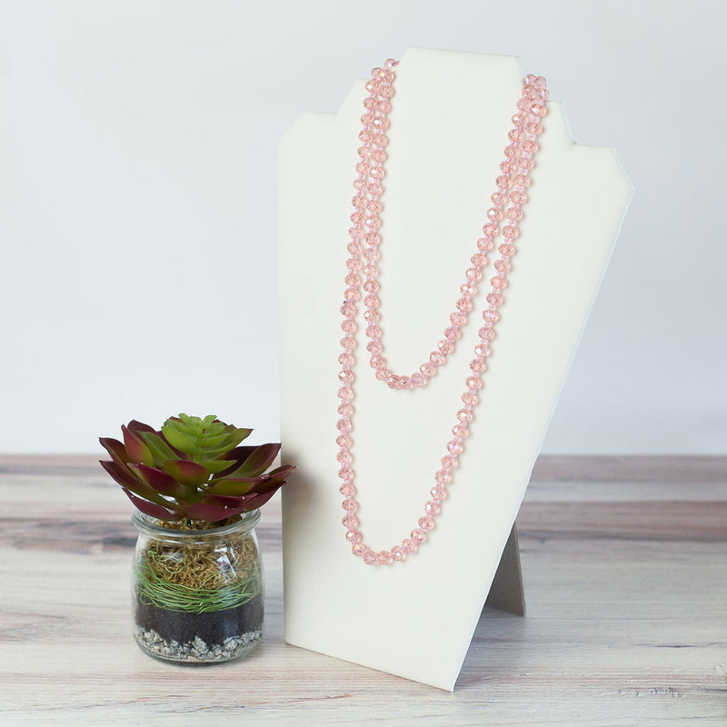 Sadie Beaded Statement Necklace-Light Pink-Lemons and Limes Boutique