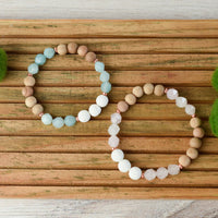 Cheyenne Lava and Natural Stone Stretch Bracelet-Aqua-Lemons and Limes Boutique