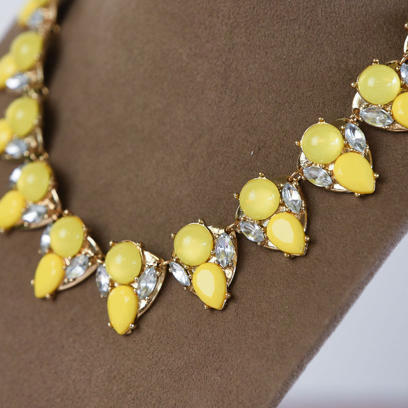 Bethany Statement Necklace-Yellow-Lemons and Limes Boutique