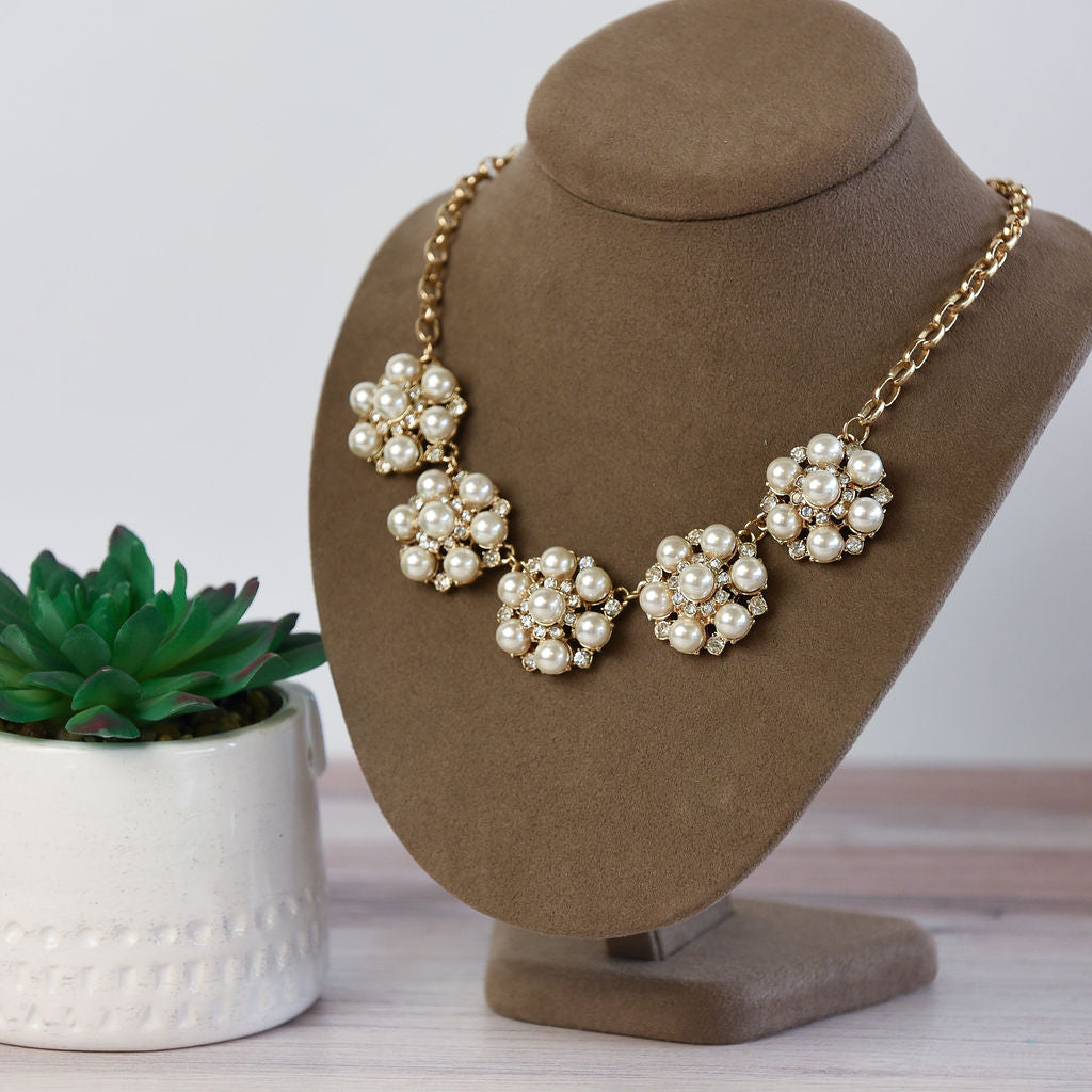 Ellen Flower Statement Necklace--Lemons and Limes Boutique