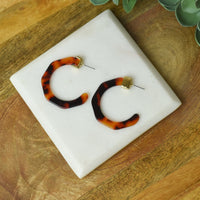 Laney Tortoise Hoop Earrings-Lemons and Limes Boutique