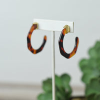 Laney Tortoise Hoop Earrings-Lemons and Limes Boutique