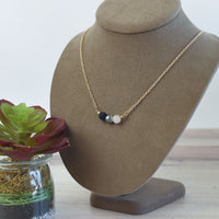 Essential Oil Lava Stone Pendant Necklaces-Clutch-Triple Stone Med: Silver-Lemons and Limes Boutique