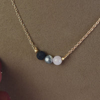 Essential Oil Lava Stone Pendant Necklaces-Clutch-Triple Stone Medium Tricolor: Gold-Lemons and Limes Boutique