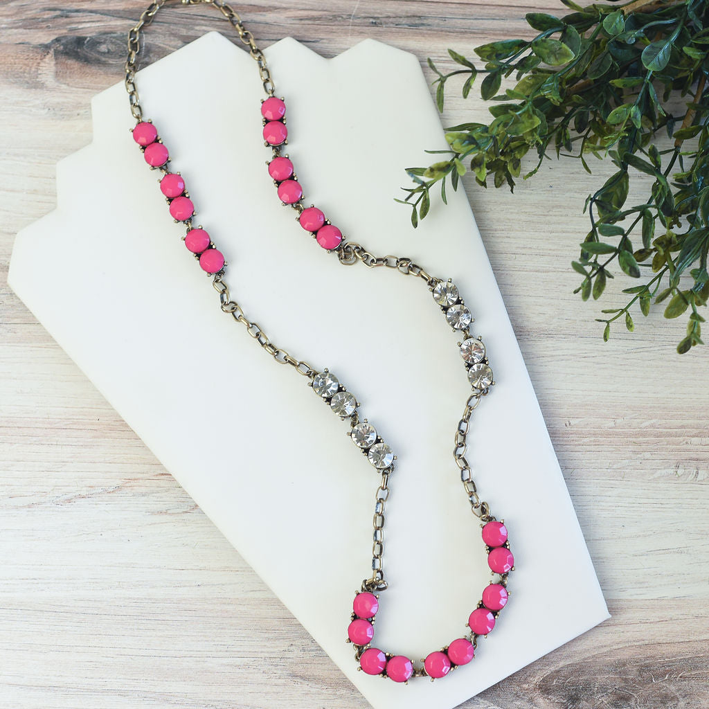 Shayna Statement Necklace-Hot Pink-Lemons and Limes Boutique