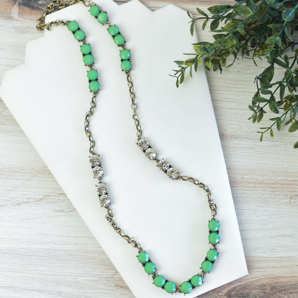 Shayna Statement Necklace-Green-Lemons and Limes Boutique