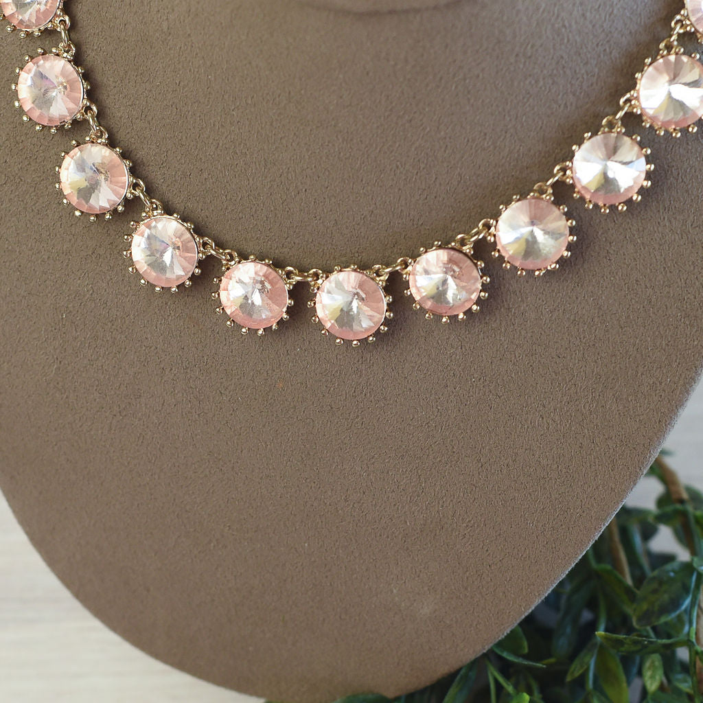 Taylor Rhinestone Statement Necklace-Necklace-Blush-Lemons and Limes Boutique