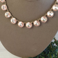 Taylor Rhinestone Statement Necklace-Necklace-Blush-Lemons and Limes Boutique