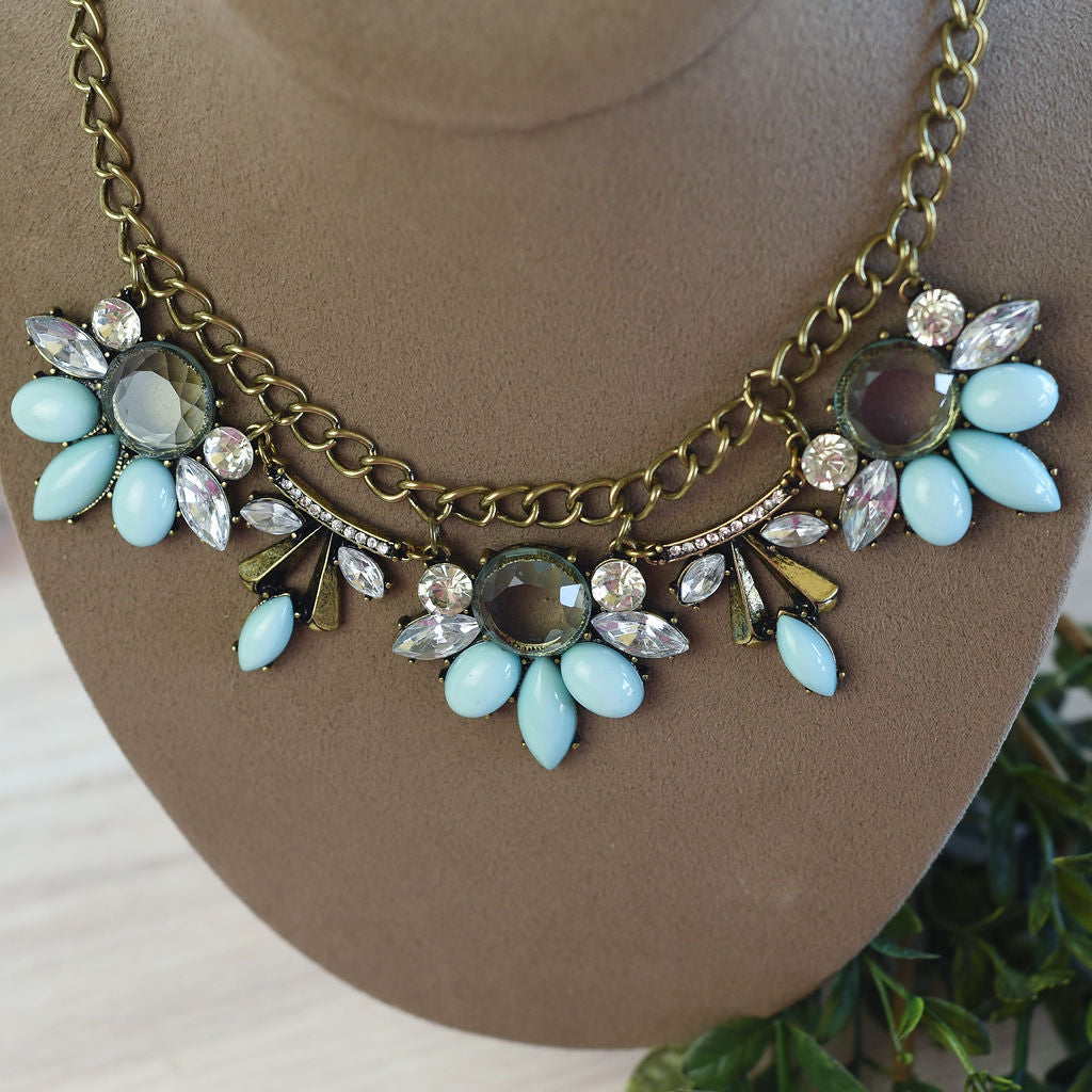 Jeannie Statement Necklace-Mint-Lemons and Limes Boutique