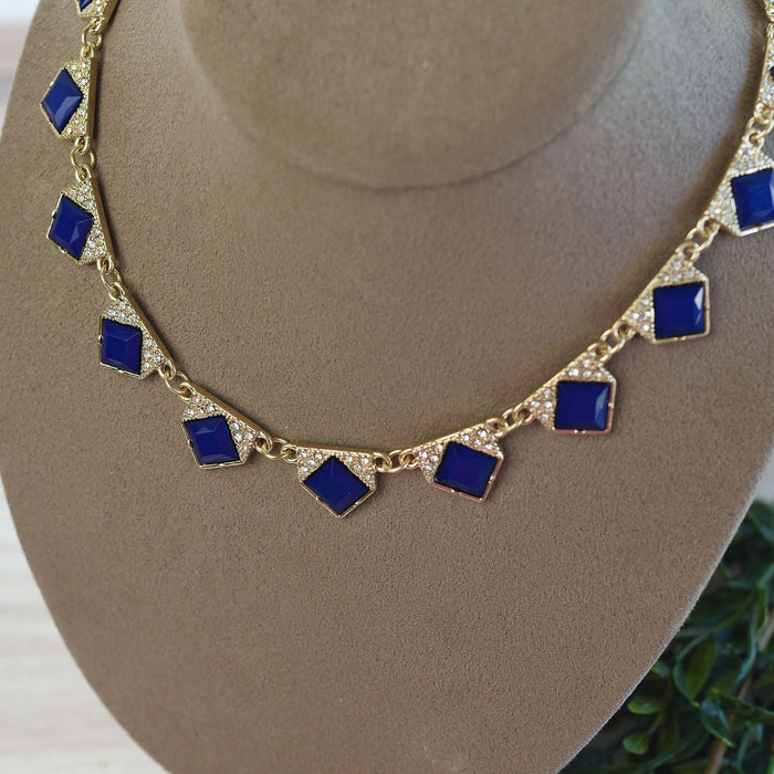 Sabrina Sapphire Statement Necklace--Lemons and Limes Boutique