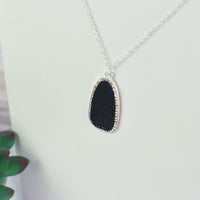 Camille Pendant Necklace-Necklace-Black (with Silver Chain)-Lemons and Limes Boutique