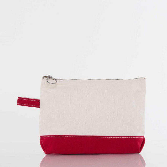 Canvas Cosmetic Zip Pouch in Red