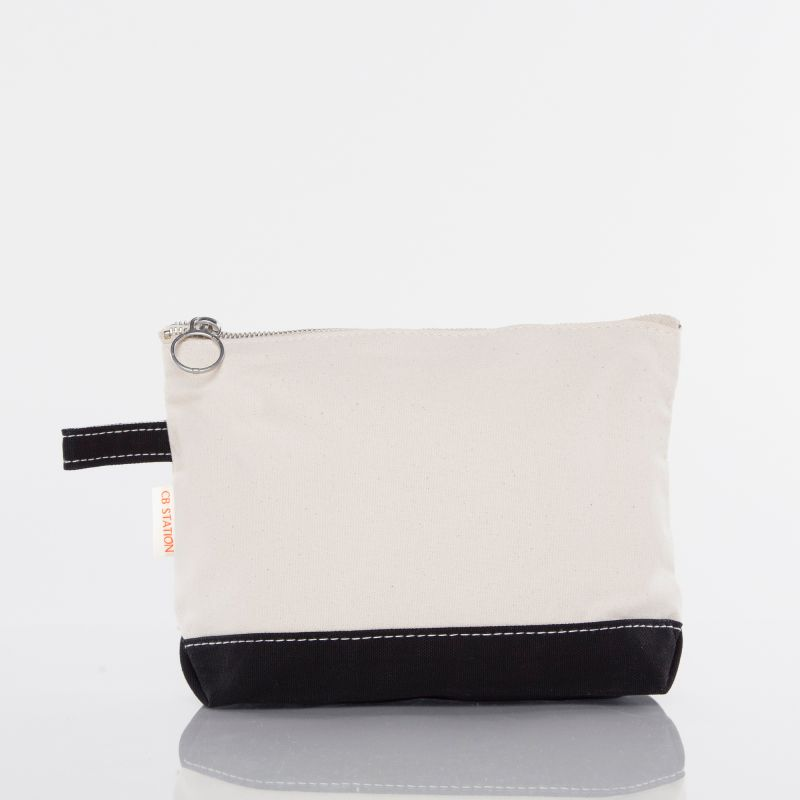 Canvas Cosmetic Zip Pouch - Black