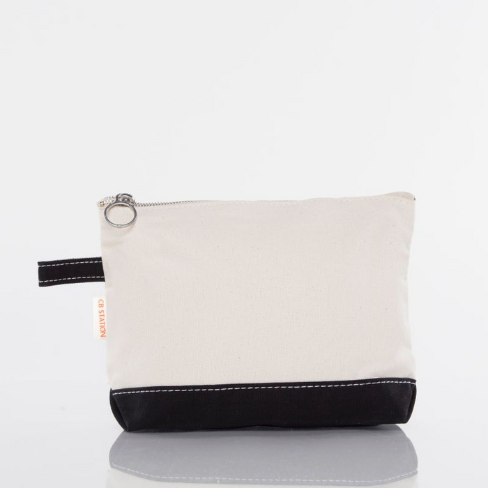 Canvas Cosmetic Zip Pouch - Black