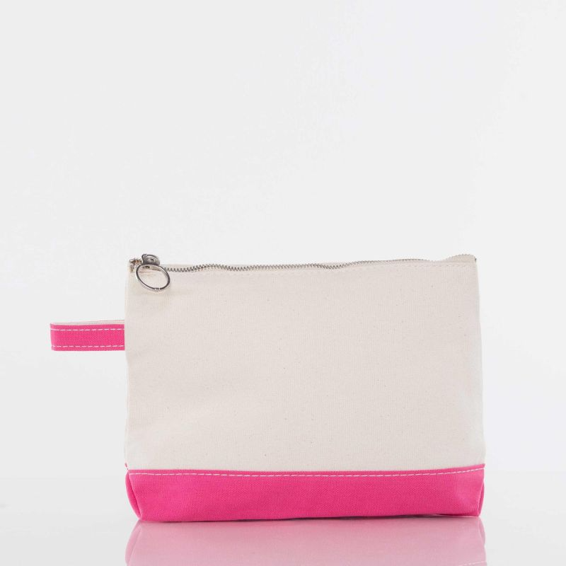 Canvas Cosmetic Zip Pouch - Hot Pink