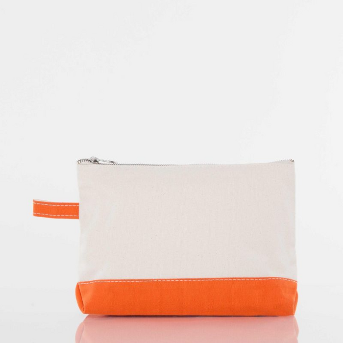 Canvas Cosmetic Zip Pouch in Orange