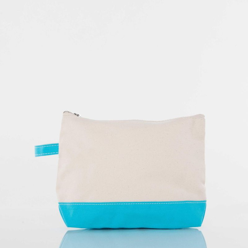 Canvas Cosmetic Zip Pouch - Turquoise