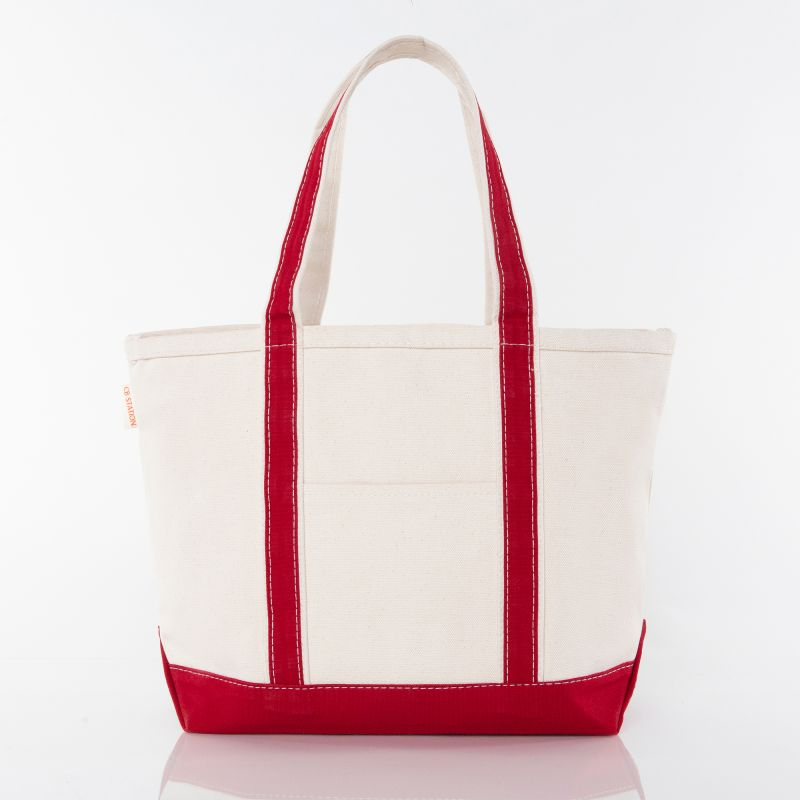 Medium Canvas Tote- Red