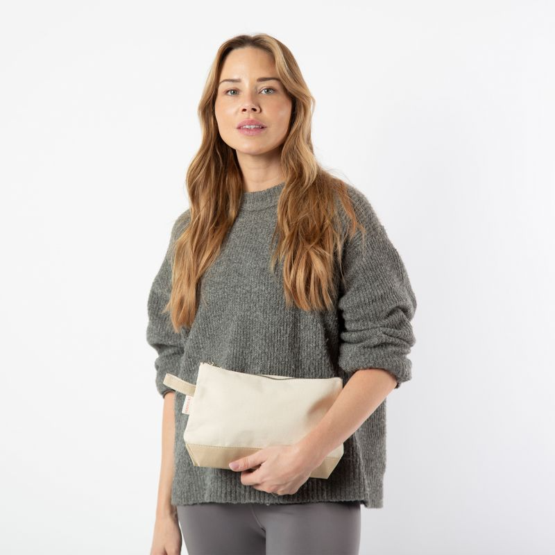 Canvas Cosmetic Zip Pouch in Violet