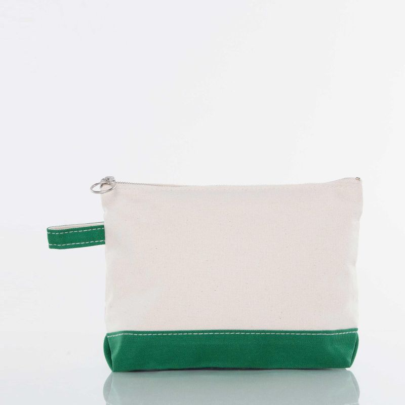 Canvas Cosmetic Zip Pouch - Emerald