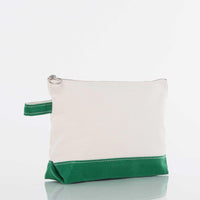 Canvas Cosmetic Zip Pouch - Emerald