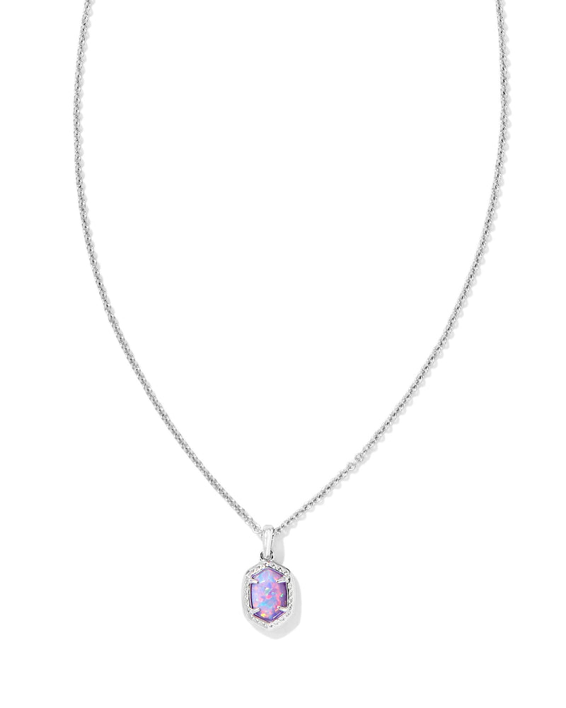 Daphne Framed Pendant Necklace in Silver Lilac Opal by Kendra Scott-Lemons and Limes Boutique
