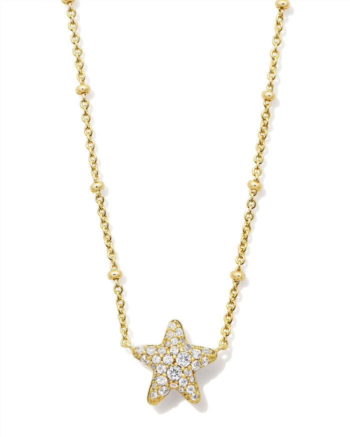 Jae Gold Star Pave Short Pendant Necklace in White Crystal by Kendra Scott-Lemons and Limes Boutique